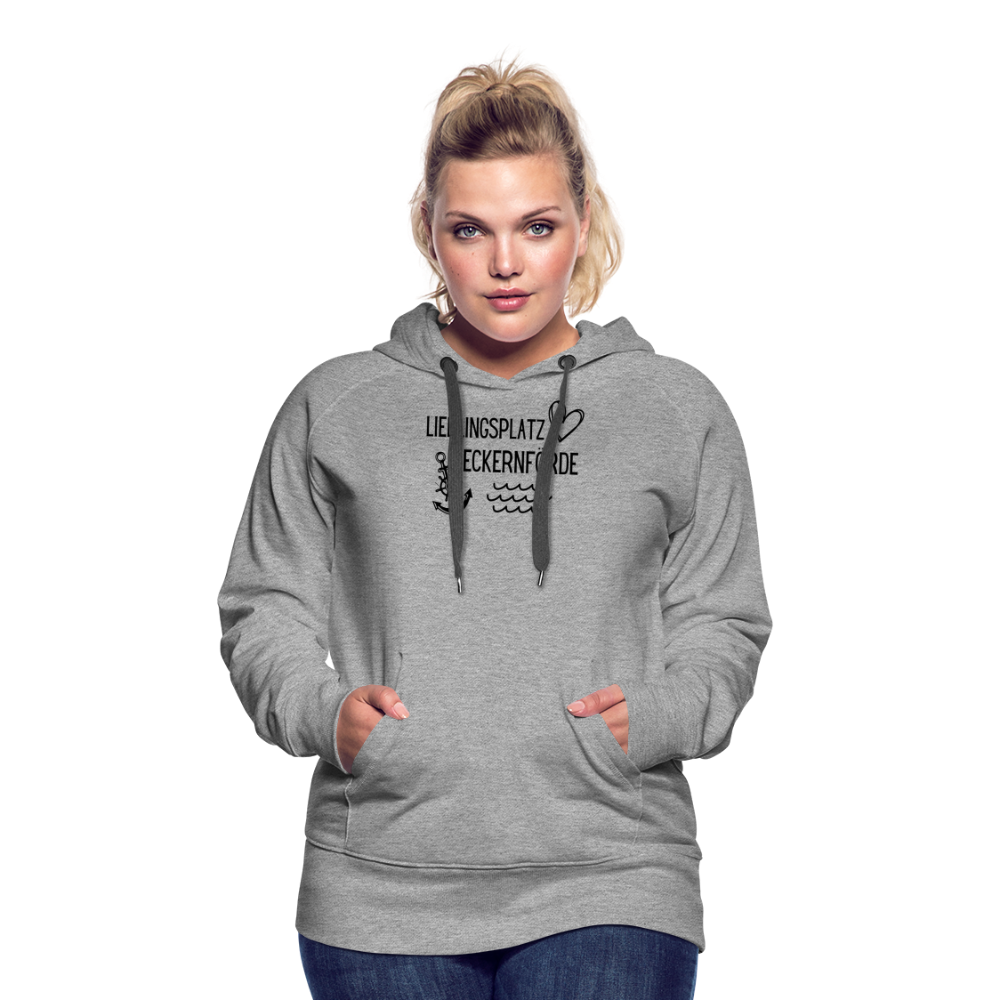 Frauen Premium Hoodie - Lieblingsplatz Eckernförde - Grau meliert