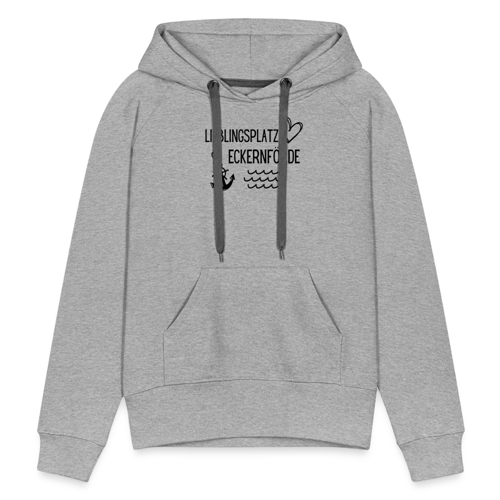 Frauen Premium Hoodie - Lieblingsplatz Eckernförde - Grau meliert