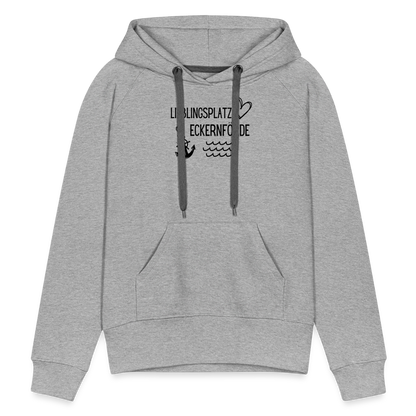 Frauen Premium Hoodie - Lieblingsplatz Eckernförde - Grau meliert