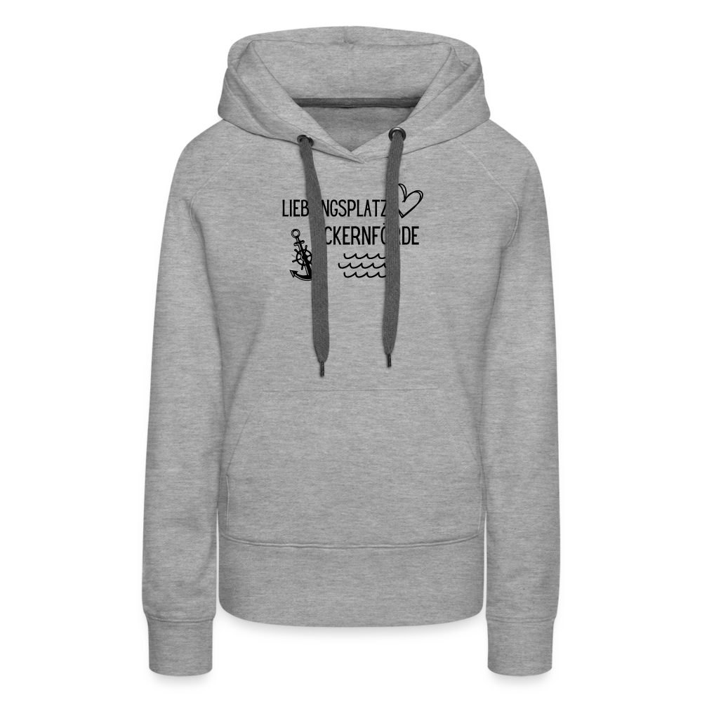 Frauen Premium Hoodie - Lieblingsplatz Eckernförde - Grau meliert