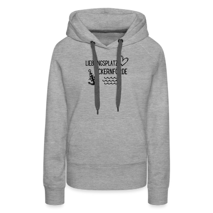 Frauen Premium Hoodie - Lieblingsplatz Eckernförde - Grau meliert