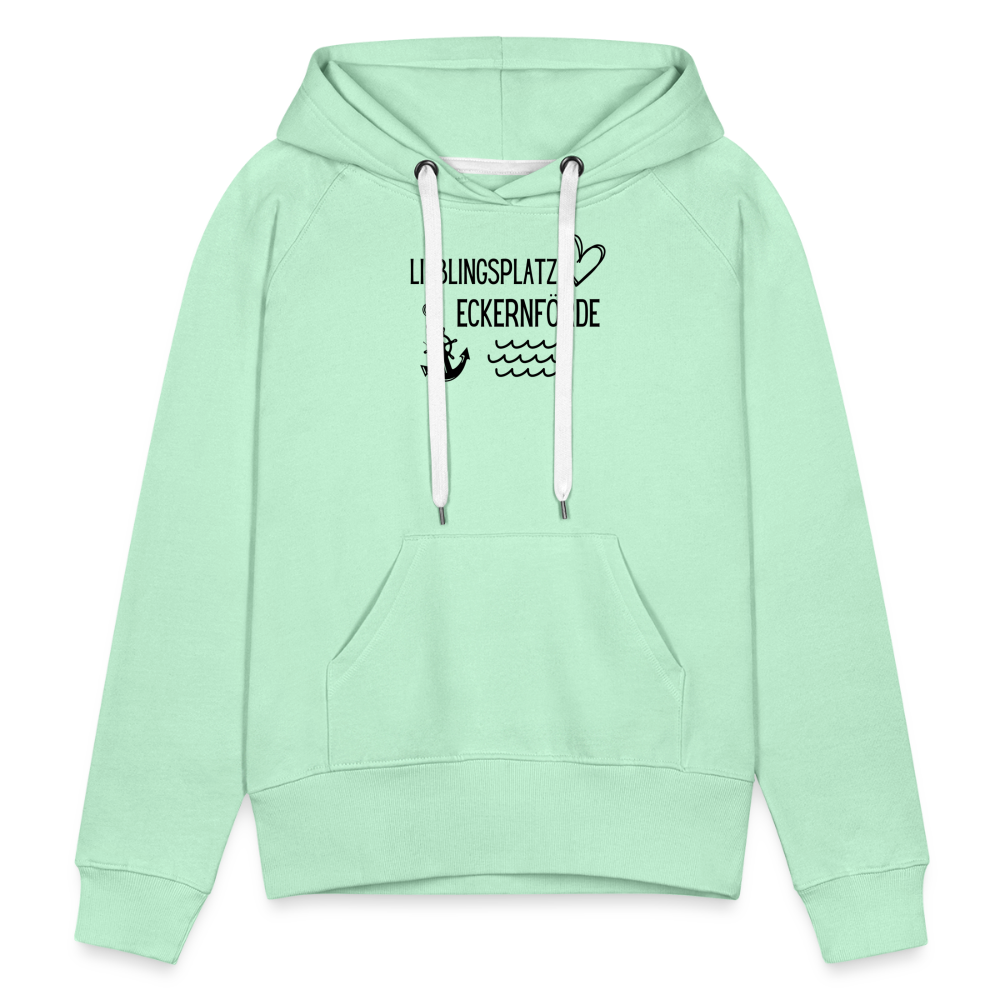 Frauen Premium Hoodie - Lieblingsplatz Eckernförde - helles Mintgrün