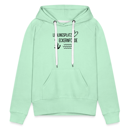 Frauen Premium Hoodie - Lieblingsplatz Eckernförde - helles Mintgrün