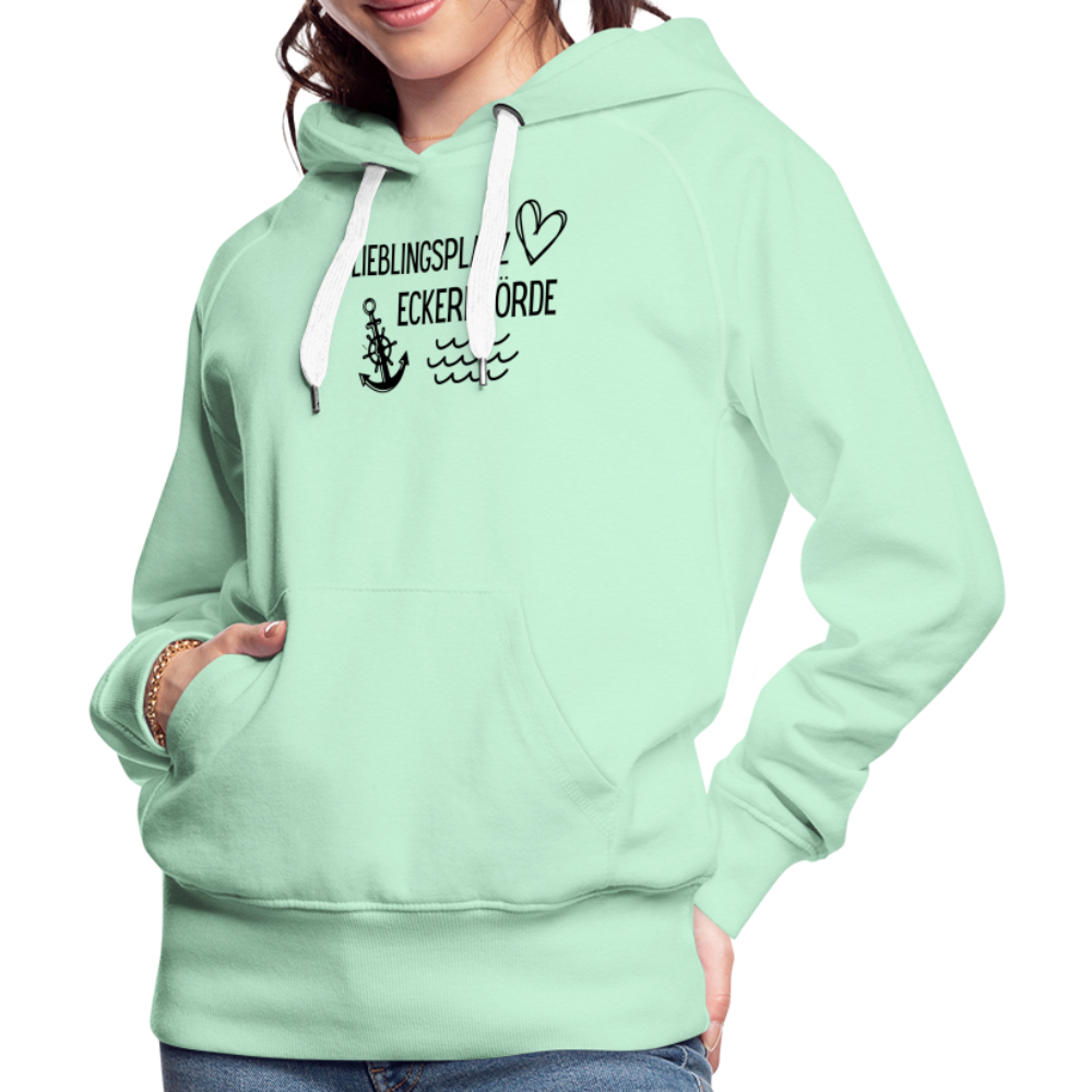 Frauen Premium Hoodie - Lieblingsplatz Eckernförde - helles Mintgrün