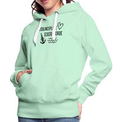 Frauen Premium Hoodie - Lieblingsplatz Eckernförde - helles Mintgrün