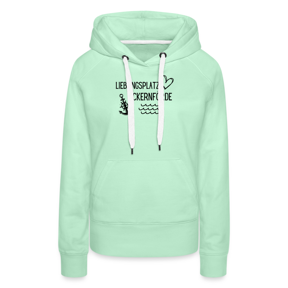 Frauen Premium Hoodie - Lieblingsplatz Eckernförde - helles Mintgrün