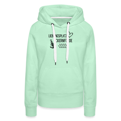 Frauen Premium Hoodie - Lieblingsplatz Eckernförde - helles Mintgrün