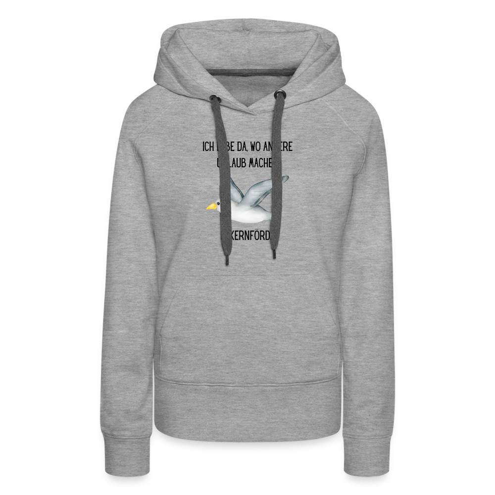 Frauen Premium Hoodie - Da wo andere Urlaub machen - Grau meliert