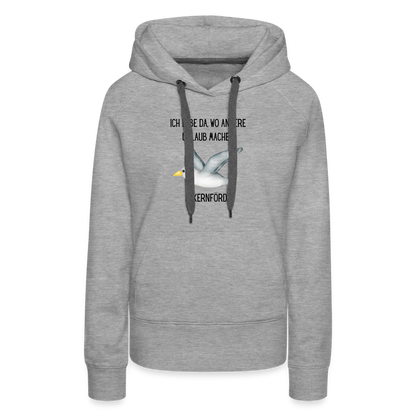 Frauen Premium Hoodie - Da wo andere Urlaub machen - Grau meliert