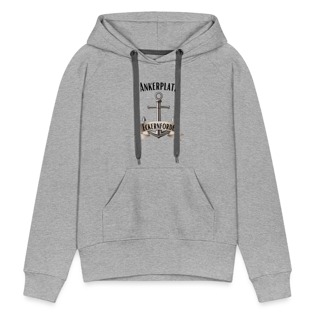 Frauen Premium Hoodie - Ankerplatz Eckernförde - Grau meliert