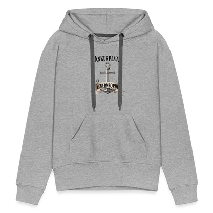 Frauen Premium Hoodie - Ankerplatz Eckernförde - Grau meliert