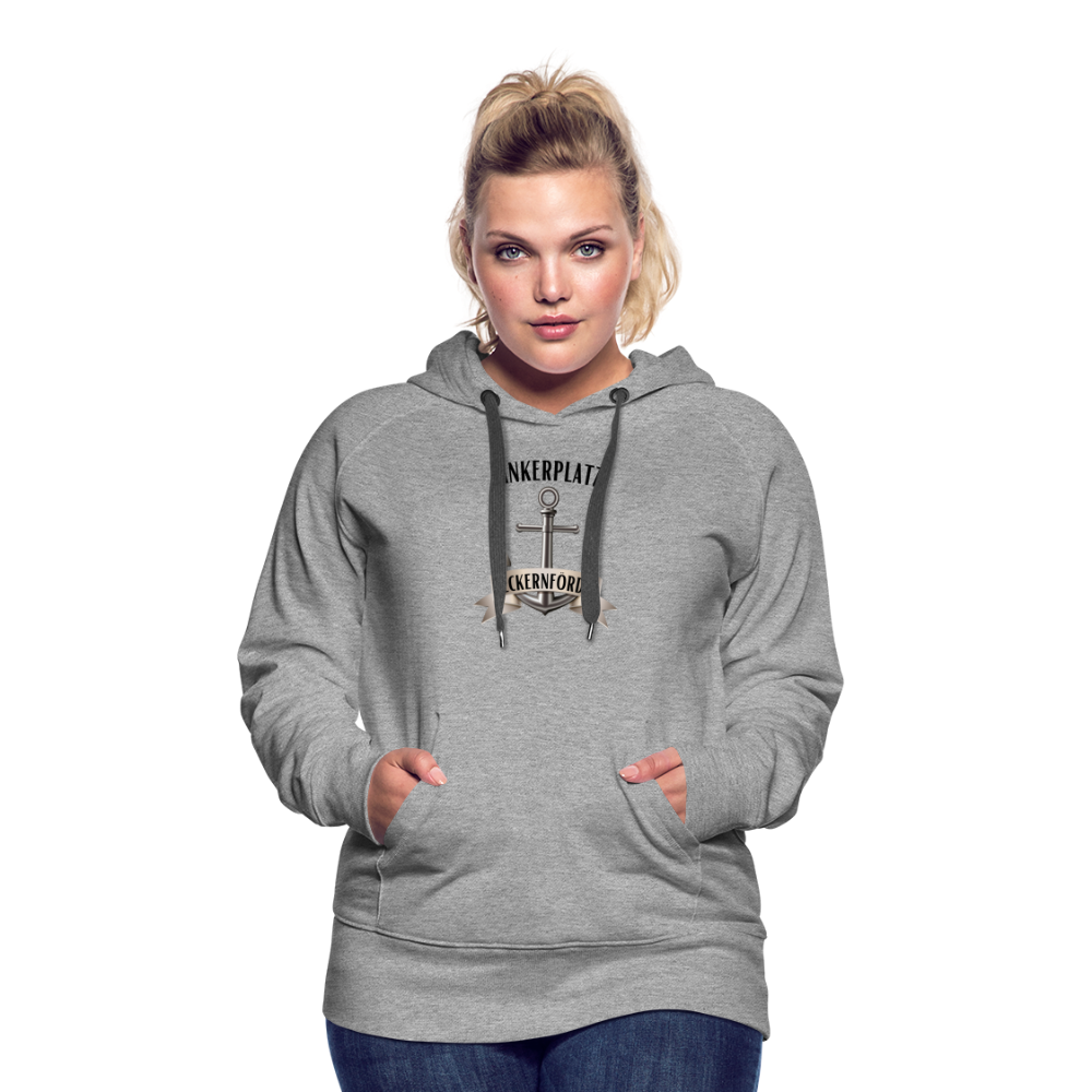 Frauen Premium Hoodie - Ankerplatz Eckernförde - Grau meliert