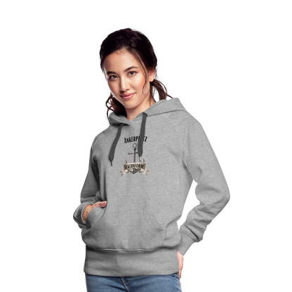 Frauen Premium Hoodie - Ankerplatz Eckernförde - Grau meliert