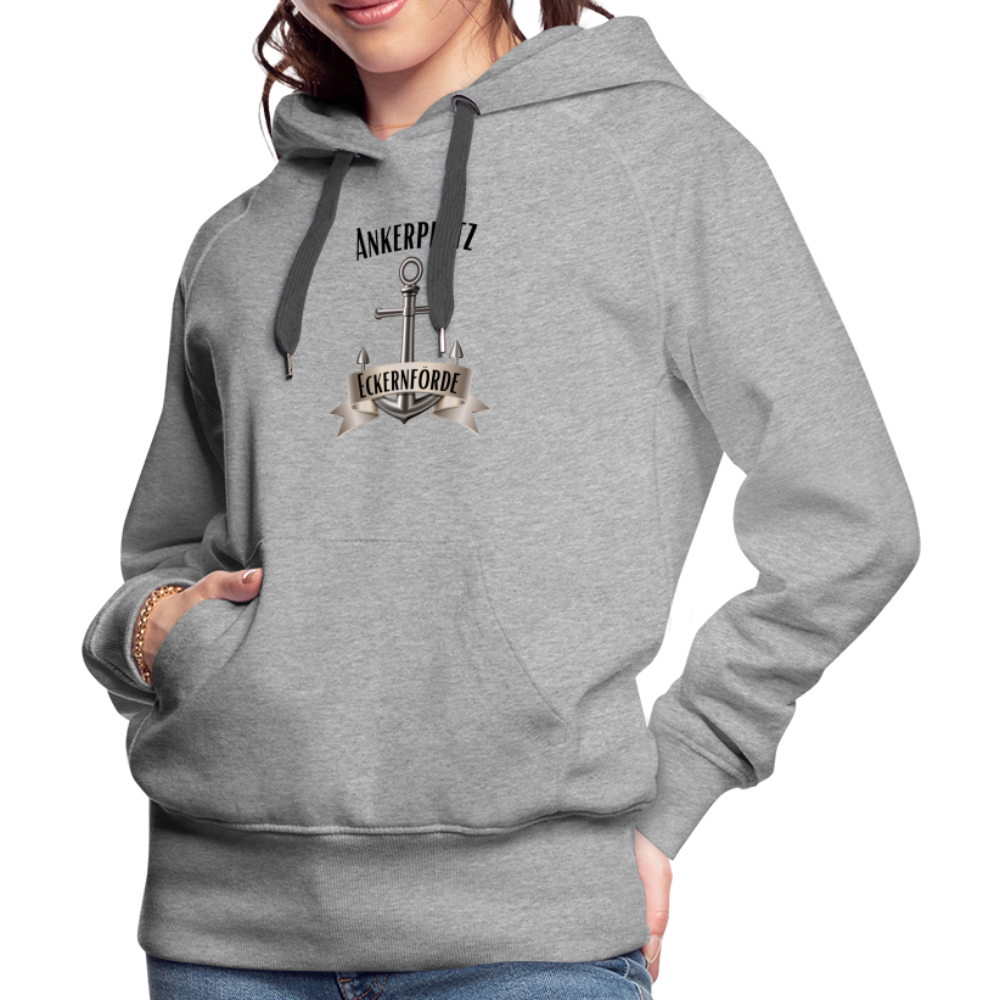 Frauen Premium Hoodie - Ankerplatz Eckernförde - Grau meliert