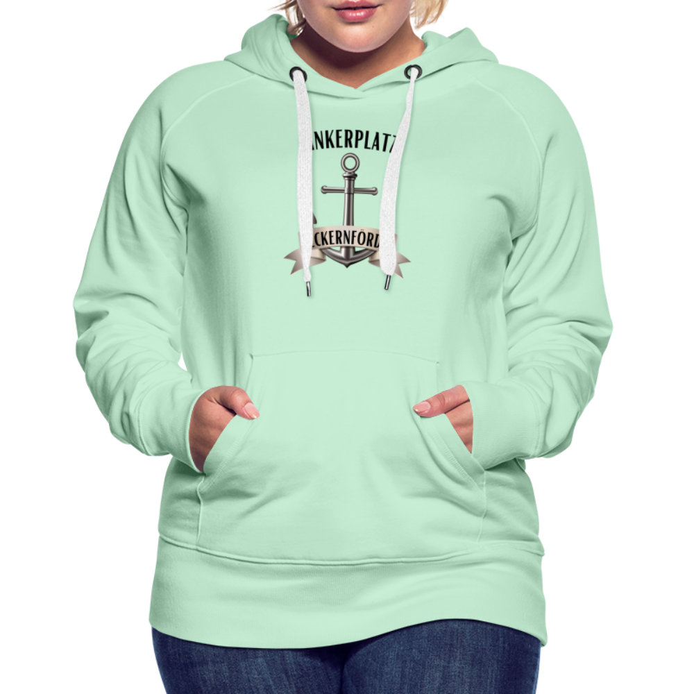 Frauen Premium Hoodie - Ankerplatz Eckernförde - helles Mintgrün