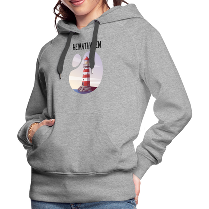 Frauen Premium Hoodie - Heimathafen - Grau meliert