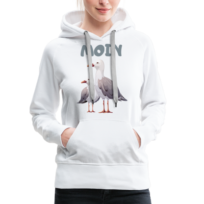 Frauen Premium Hoodie - Moin Möwe - weiß