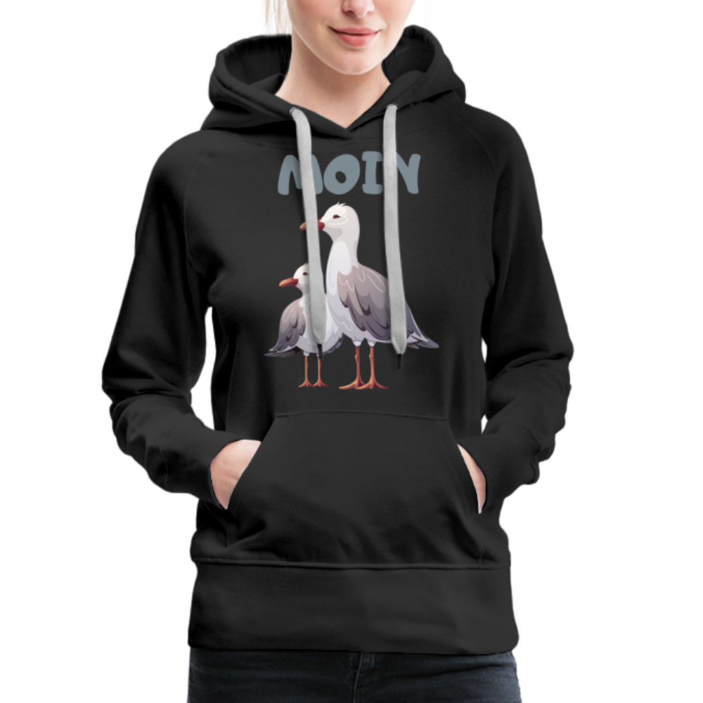 Frauen Premium Hoodie - Moin Möwe - Schwarz