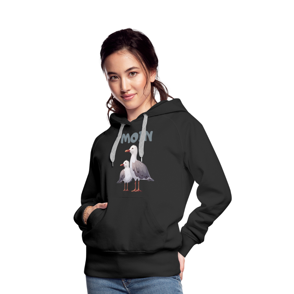 Frauen Premium Hoodie - Moin Möwe - Schwarz