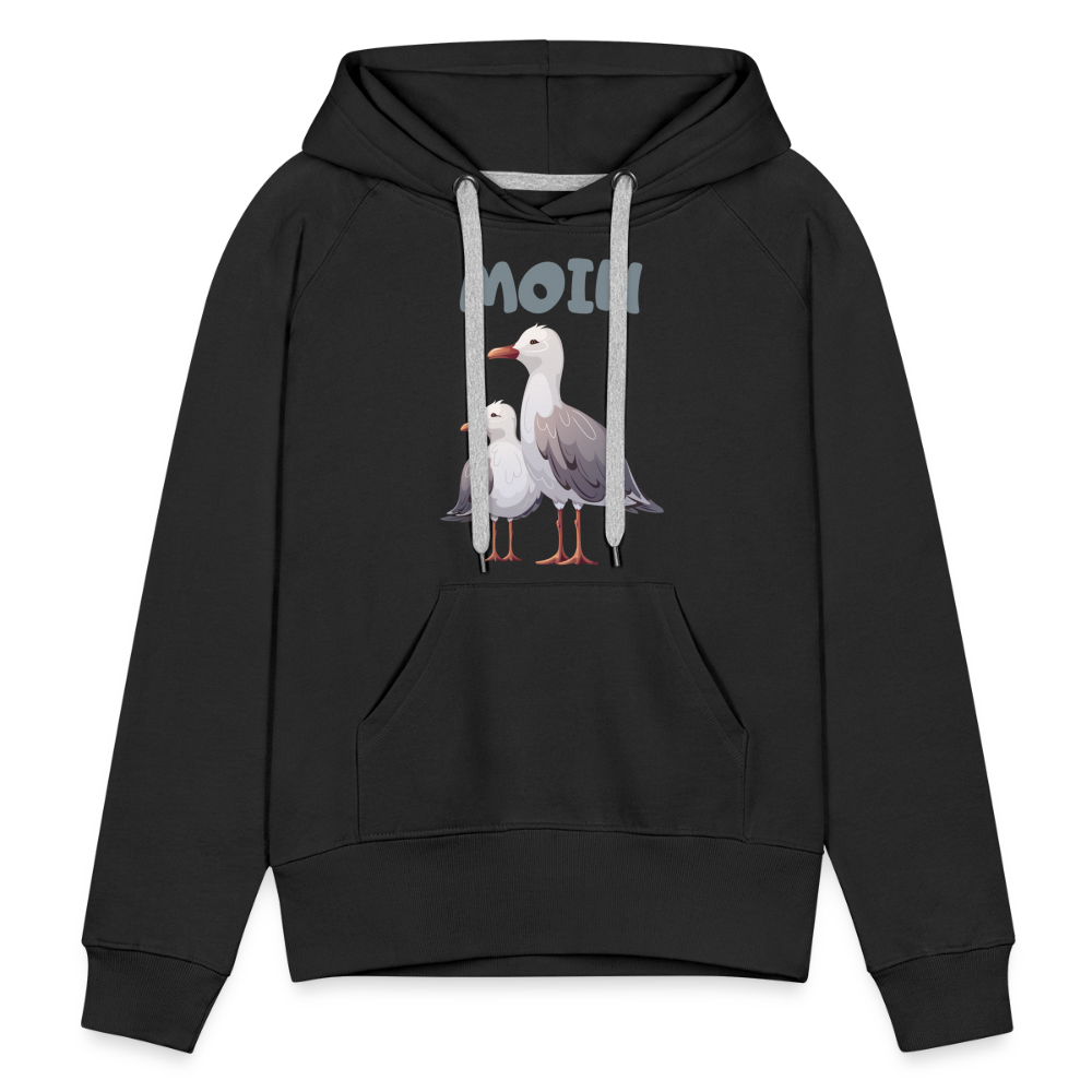 Frauen Premium Hoodie - Moin Möwe - Schwarz