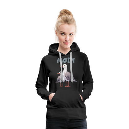 Frauen Premium Hoodie - Moin Möwe - Schwarz