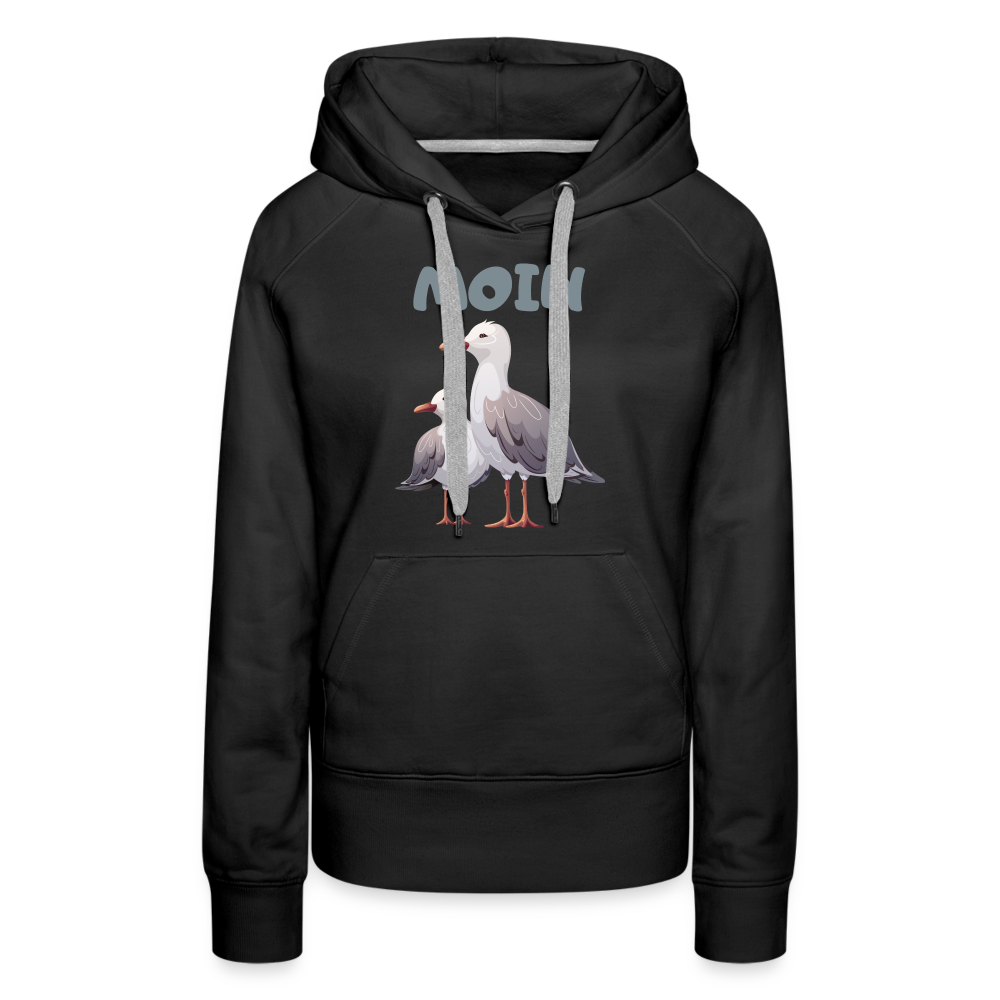 Frauen Premium Hoodie - Moin Möwe - Schwarz