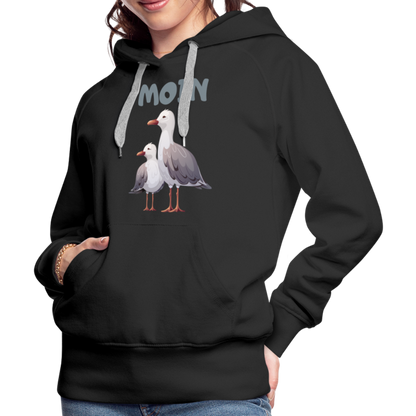 Frauen Premium Hoodie - Moin Möwe - Schwarz