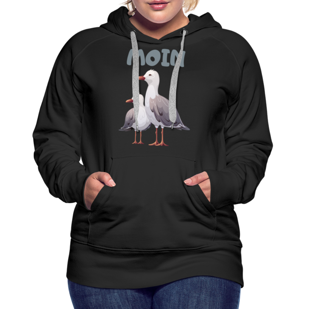 Frauen Premium Hoodie - Moin Möwe - Schwarz