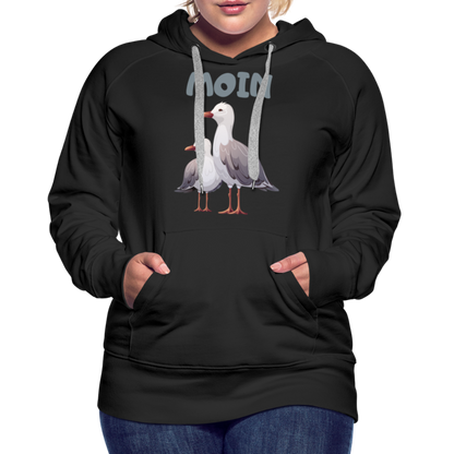 Frauen Premium Hoodie - Moin Möwe - Schwarz