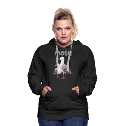 Frauen Premium Hoodie - Moin Möwe - Schwarz