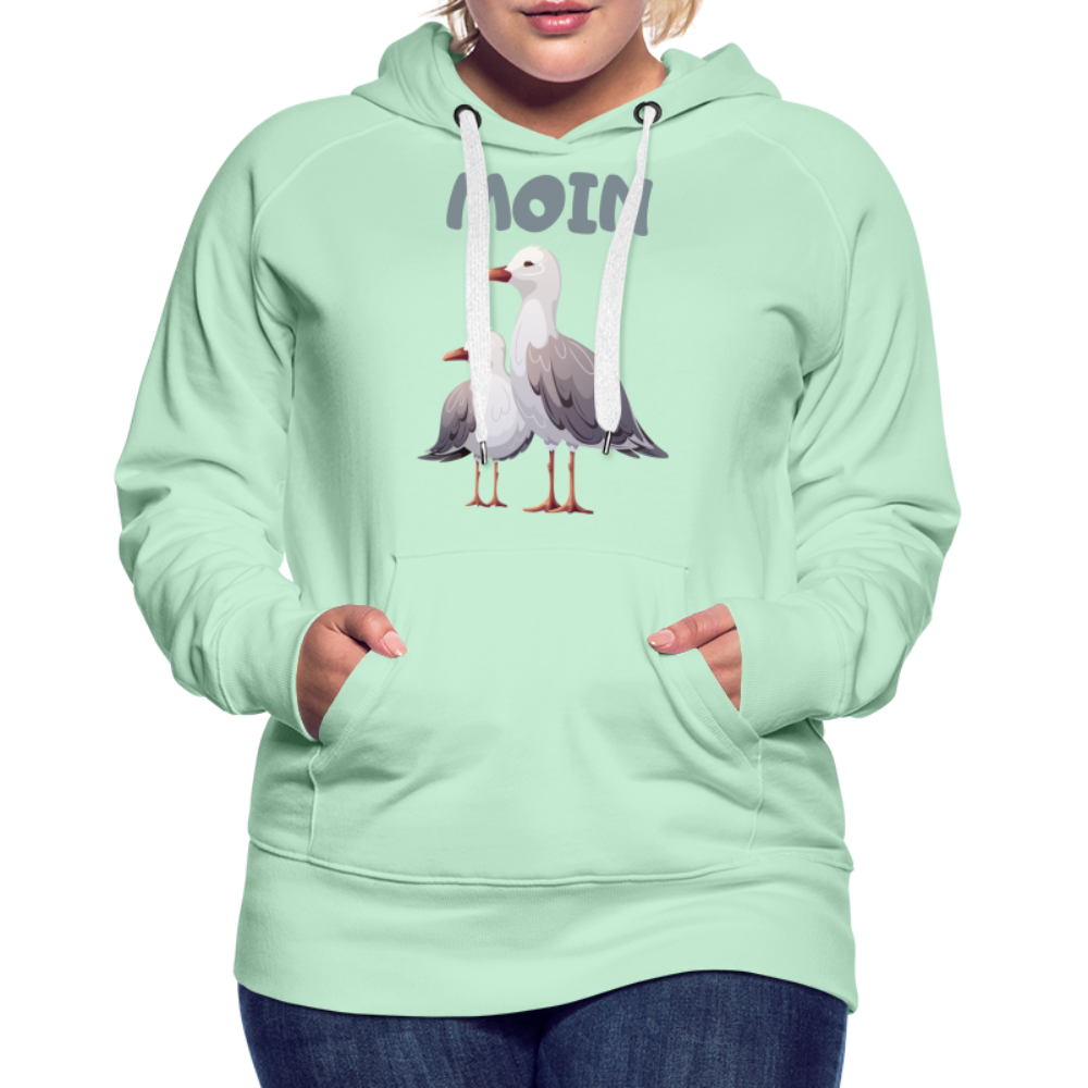 Frauen Premium Hoodie - Moin Möwe - helles Mintgrün