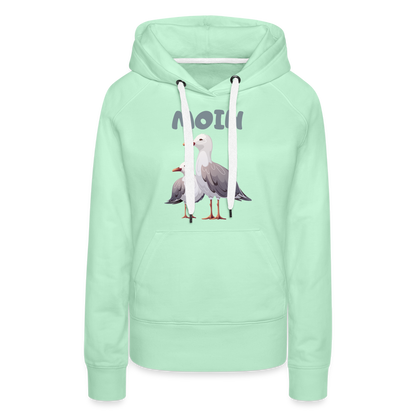 Frauen Premium Hoodie - Moin Möwe - helles Mintgrün