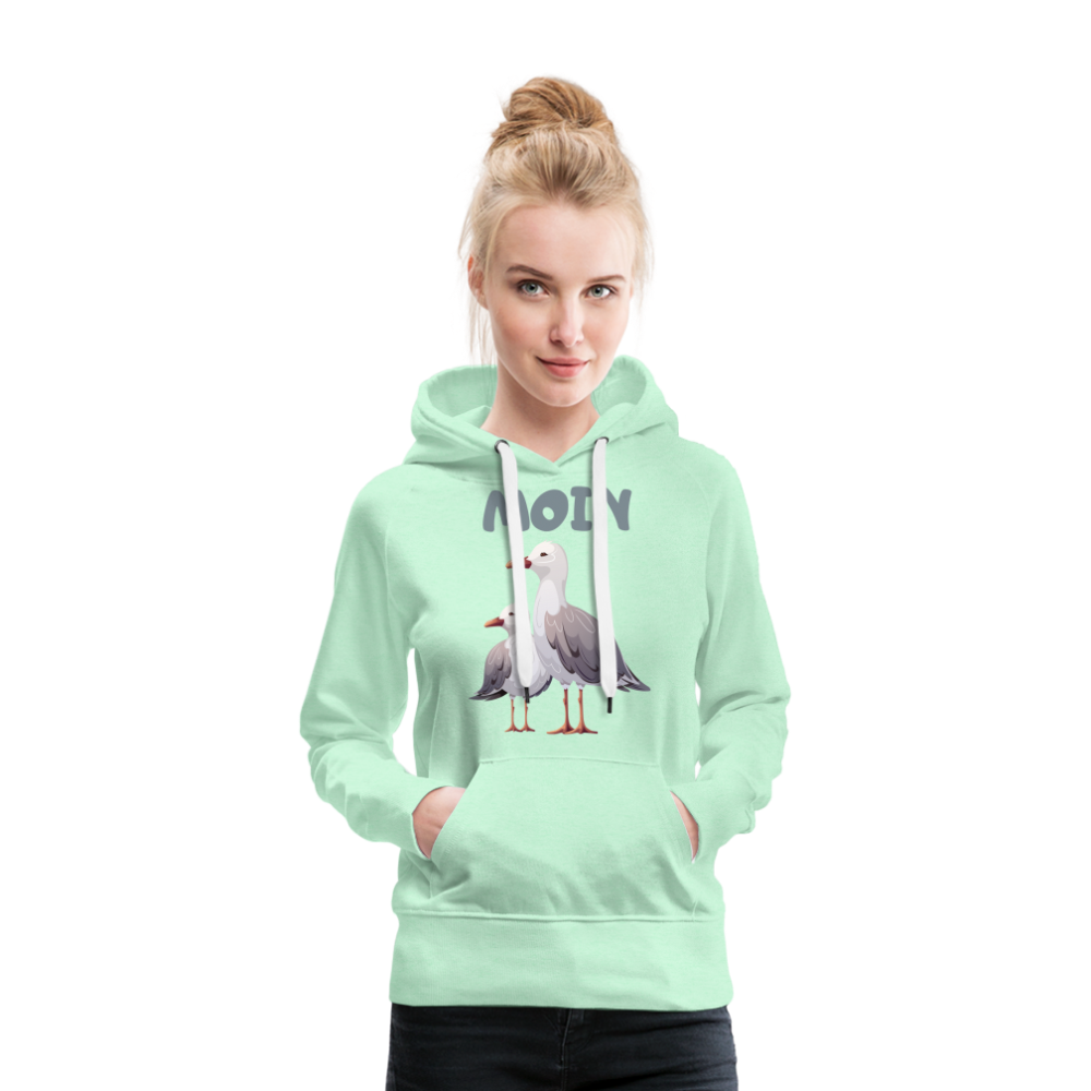 Frauen Premium Hoodie - Moin Möwe - helles Mintgrün