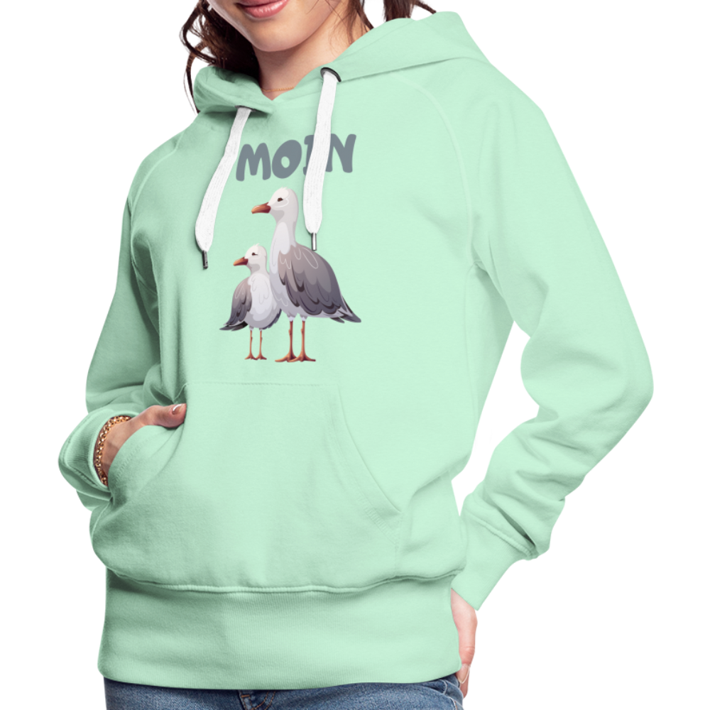 Frauen Premium Hoodie - Moin Möwe - helles Mintgrün