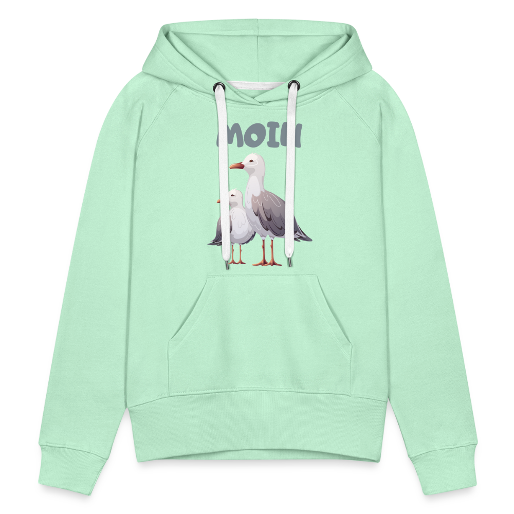 Frauen Premium Hoodie - Moin Möwe - helles Mintgrün