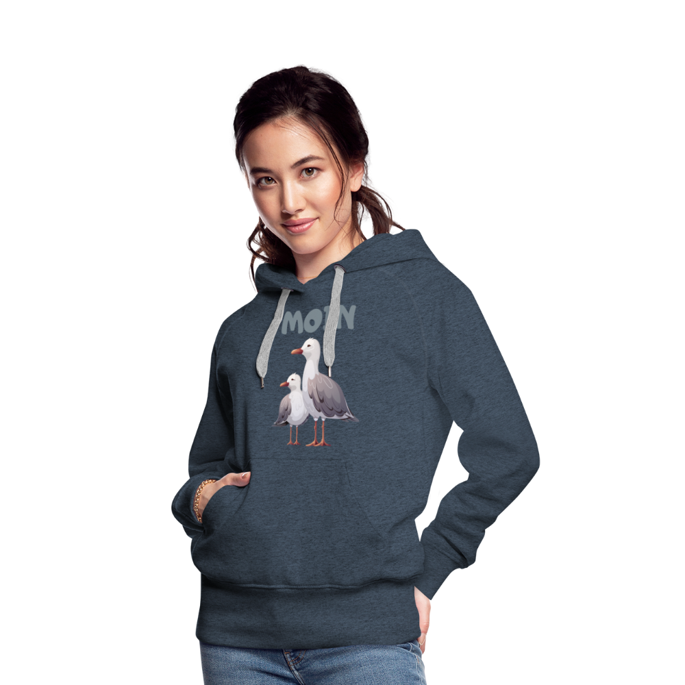 Frauen Premium Hoodie - Moin Möwe - Jeansblau