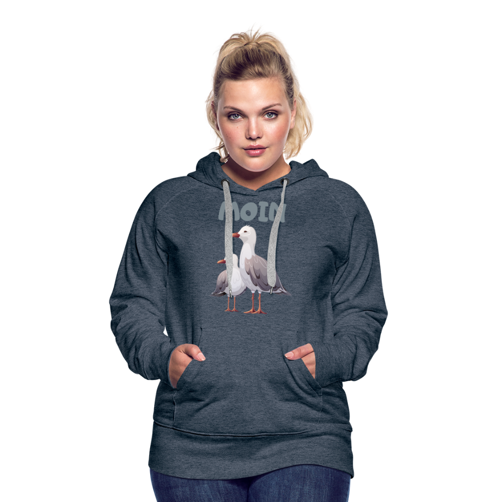 Frauen Premium Hoodie - Moin Möwe - Jeansblau