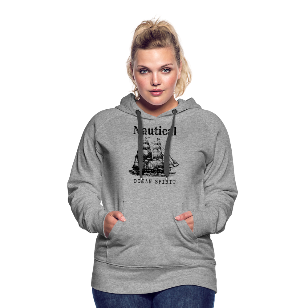 Frauen Premium Hoodie - Nautical Ocean Spirit - Grau meliert