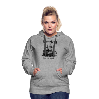 Frauen Premium Hoodie - Nautical Ocean Spirit - Grau meliert