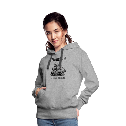 Frauen Premium Hoodie - Nautical Ocean Spirit - Grau meliert