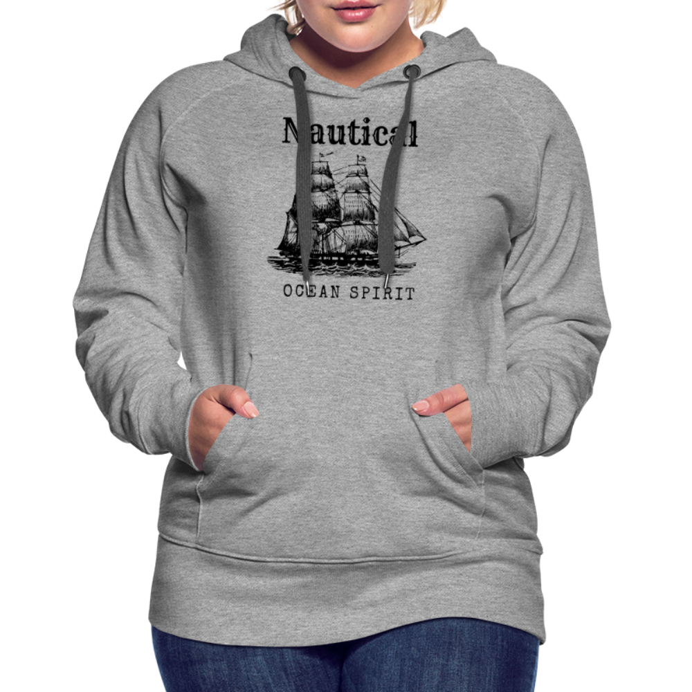 Frauen Premium Hoodie - Nautical Ocean Spirit - Grau meliert