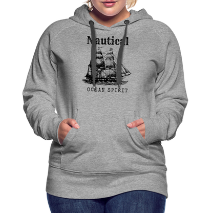 Frauen Premium Hoodie - Nautical Ocean Spirit - Grau meliert