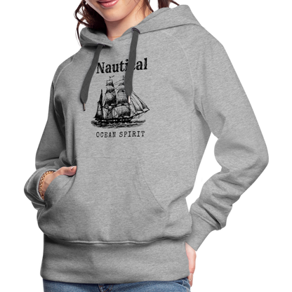 Frauen Premium Hoodie - Nautical Ocean Spirit - Grau meliert