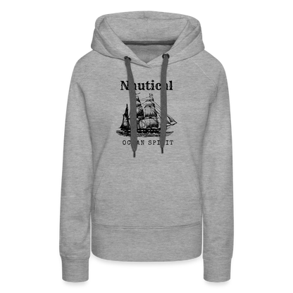 Frauen Premium Hoodie - Nautical Ocean Spirit - Grau meliert