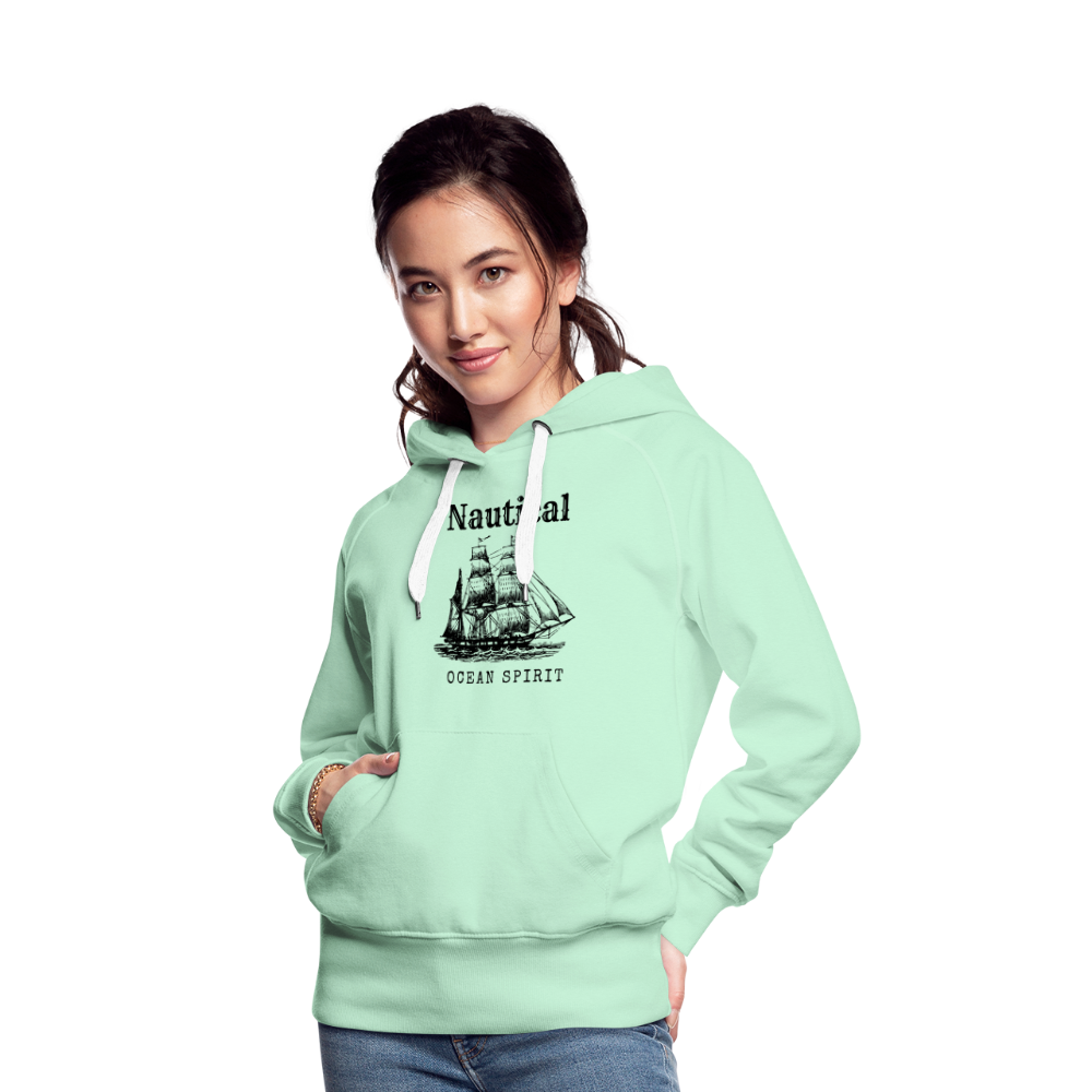 Frauen Premium Hoodie - Nautical Ocean Spirit - helles Mintgrün