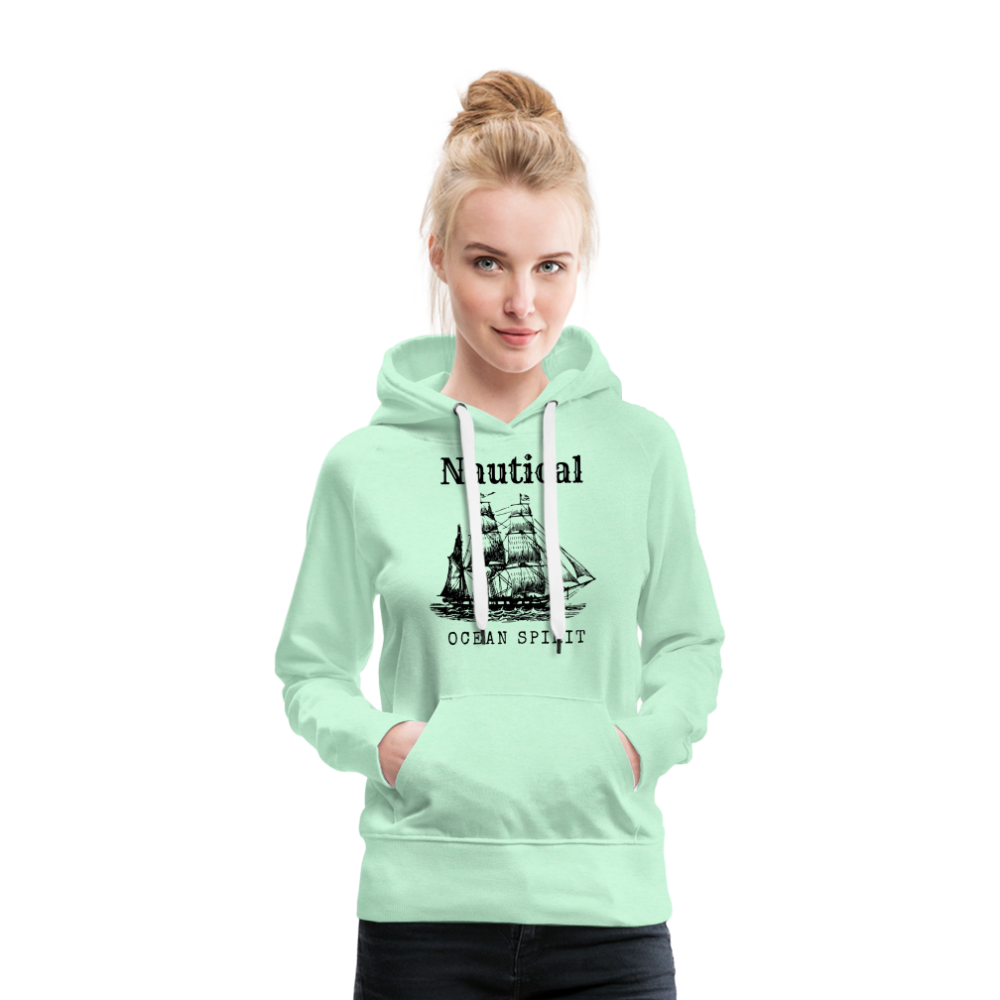 Frauen Premium Hoodie - Nautical Ocean Spirit - helles Mintgrün