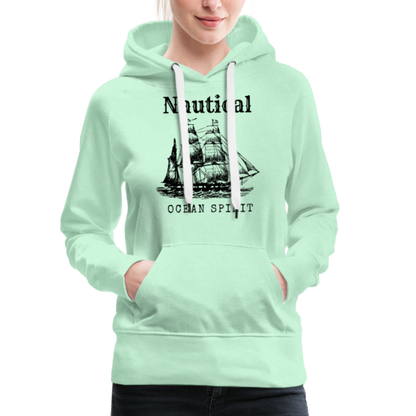 Frauen Premium Hoodie - Nautical Ocean Spirit - helles Mintgrün