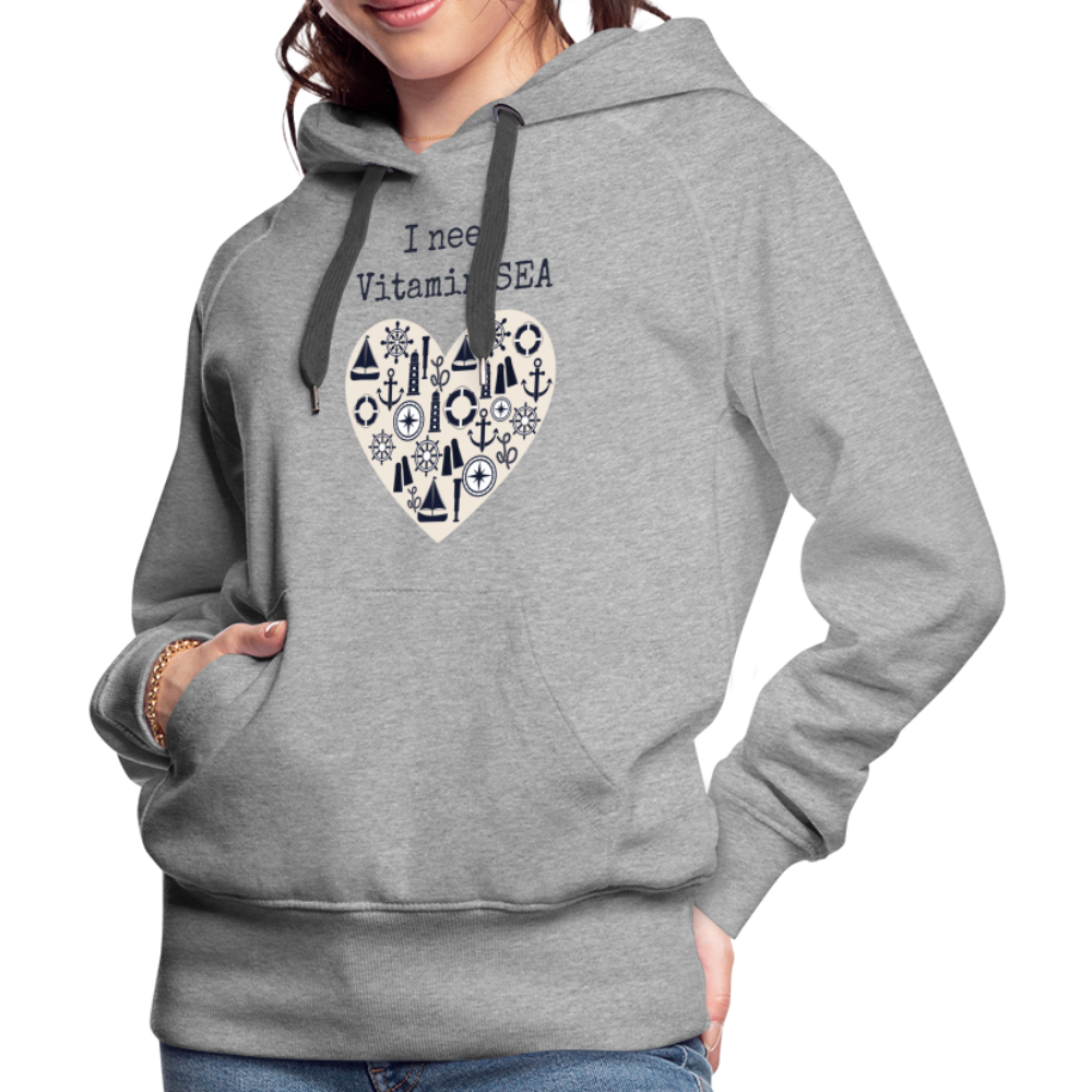 Frauen Premium Hoodie - Vitamin SEA - Grau meliert