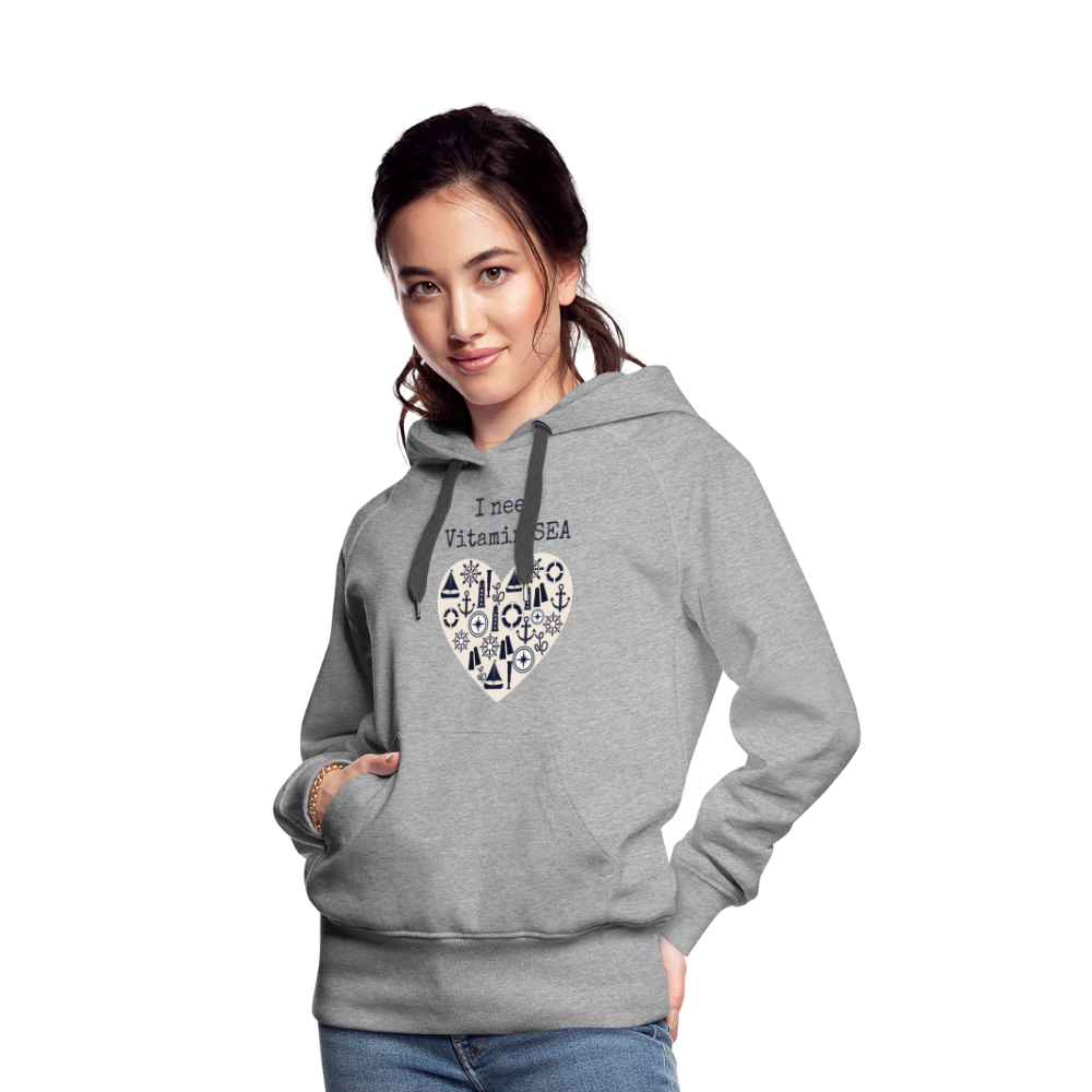 Frauen Premium Hoodie - Vitamin SEA - Grau meliert