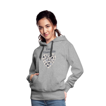 Frauen Premium Hoodie - Vitamin SEA - Grau meliert